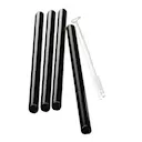 Future Sugrör Glas 18 cm 4-pack + Rengöringsborste Svart