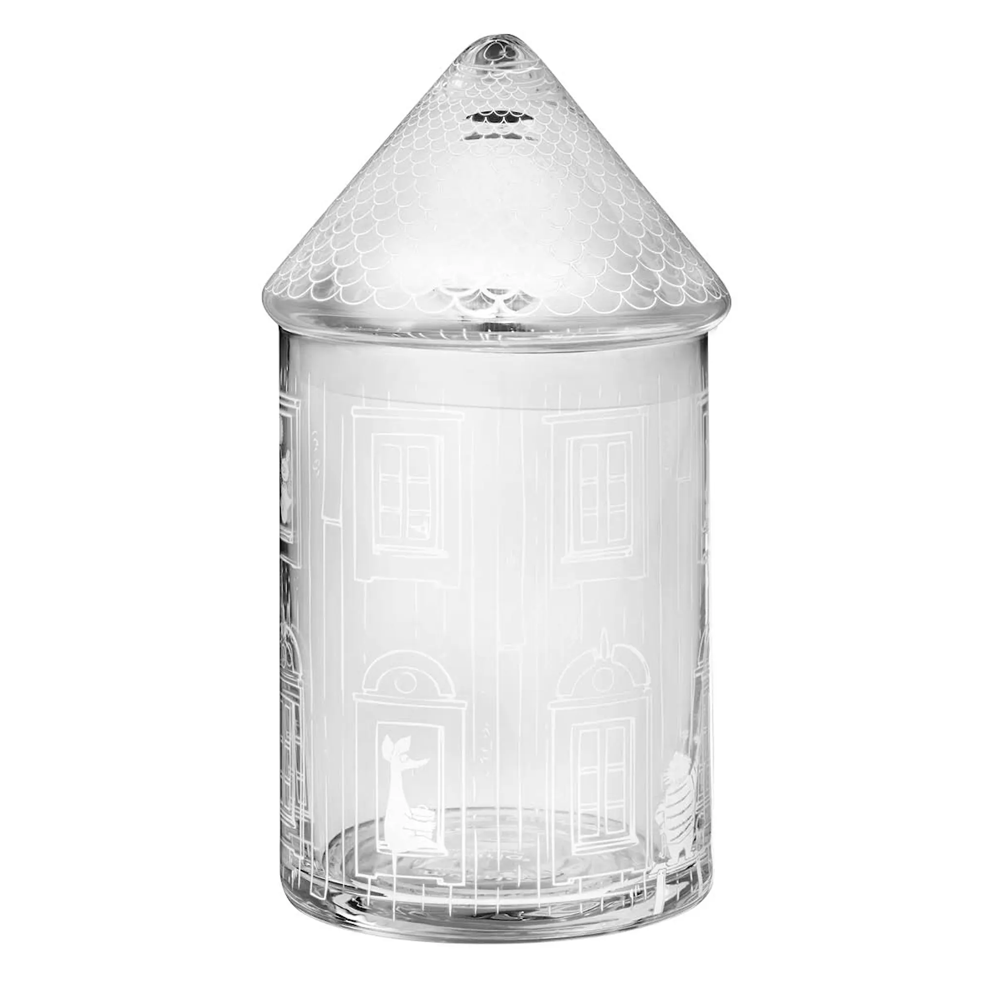 Muurla Mumin glasburk Muminhuset 18,5 cm