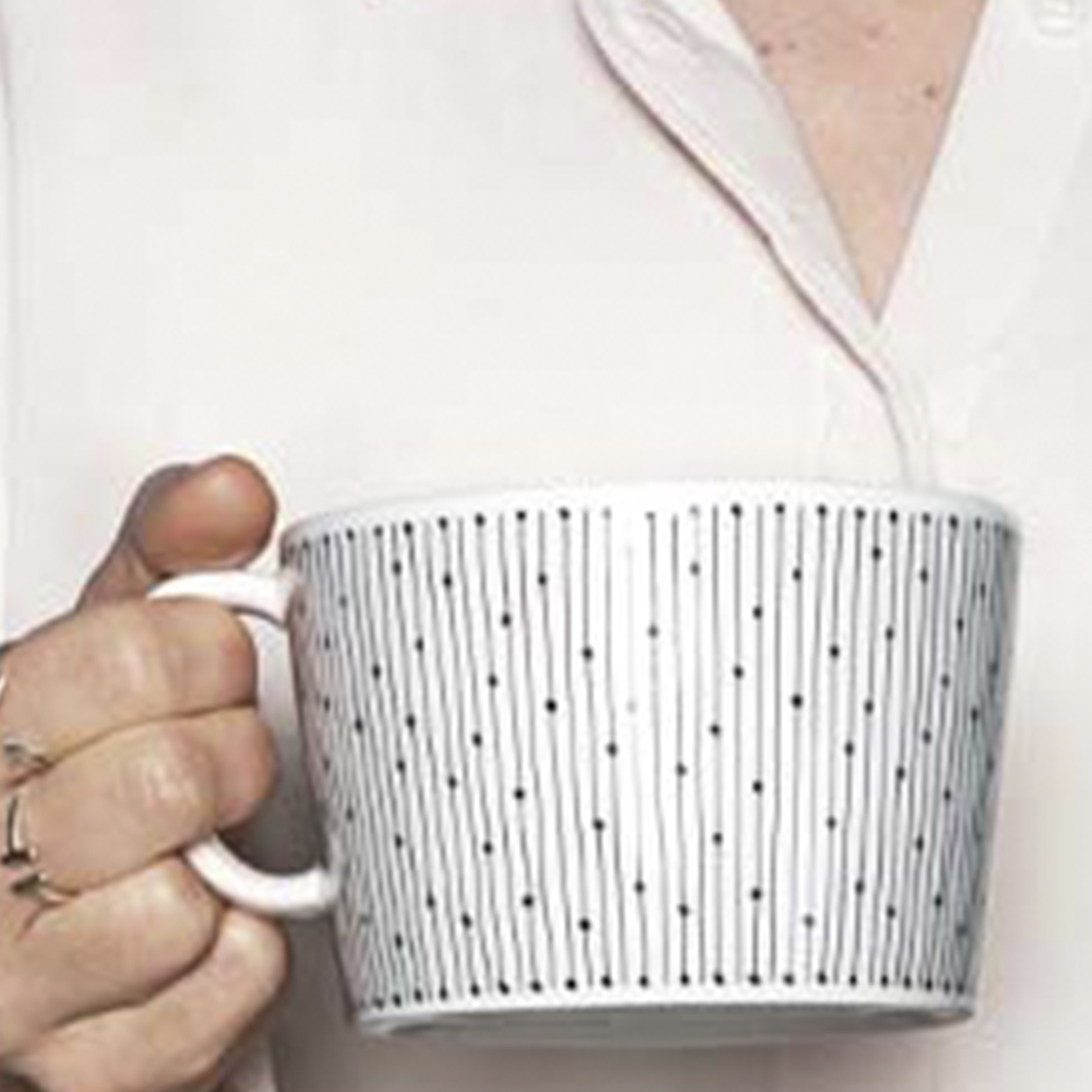 Arabia Mainio Sarastus Kuppi 40 cl Valkoinen/Musta