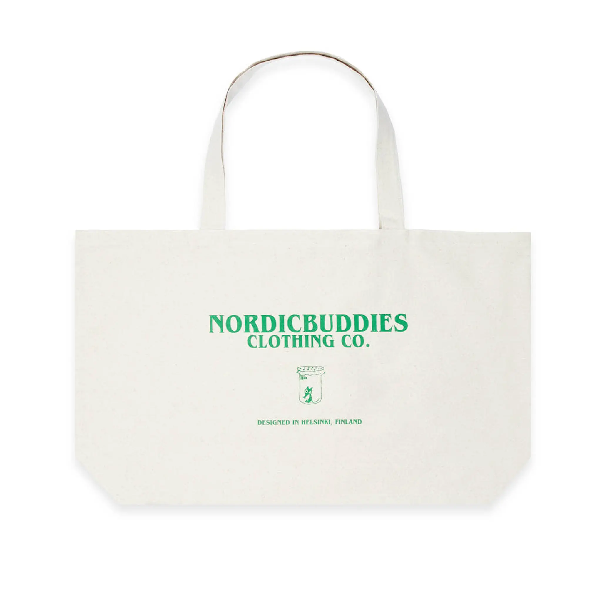 Nordicbuddies Mumin 80 år tygväska XL 65x41 cm beige