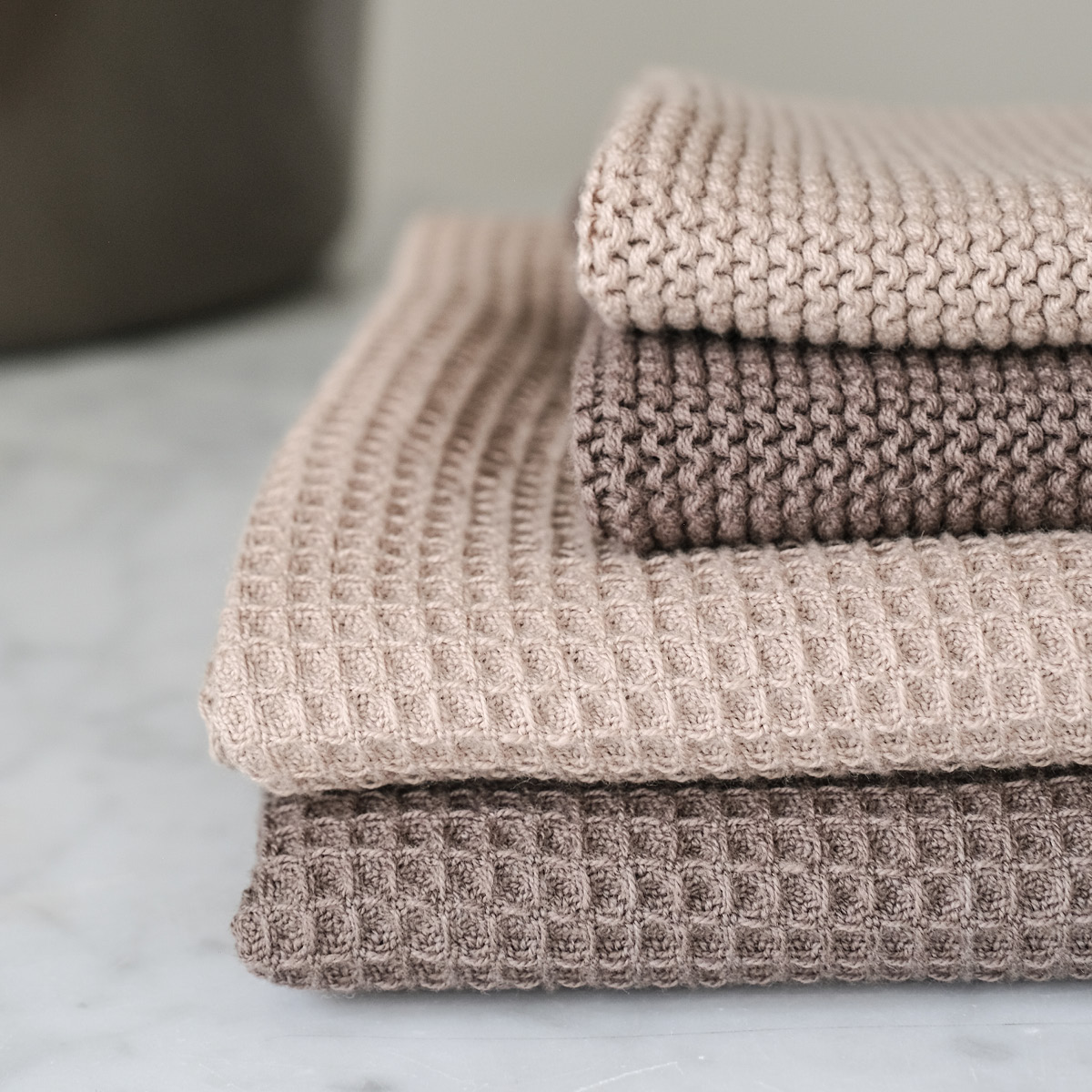 Sabor Home kjøkkenhåndkle 70x50 cm 2 stk beige/brun