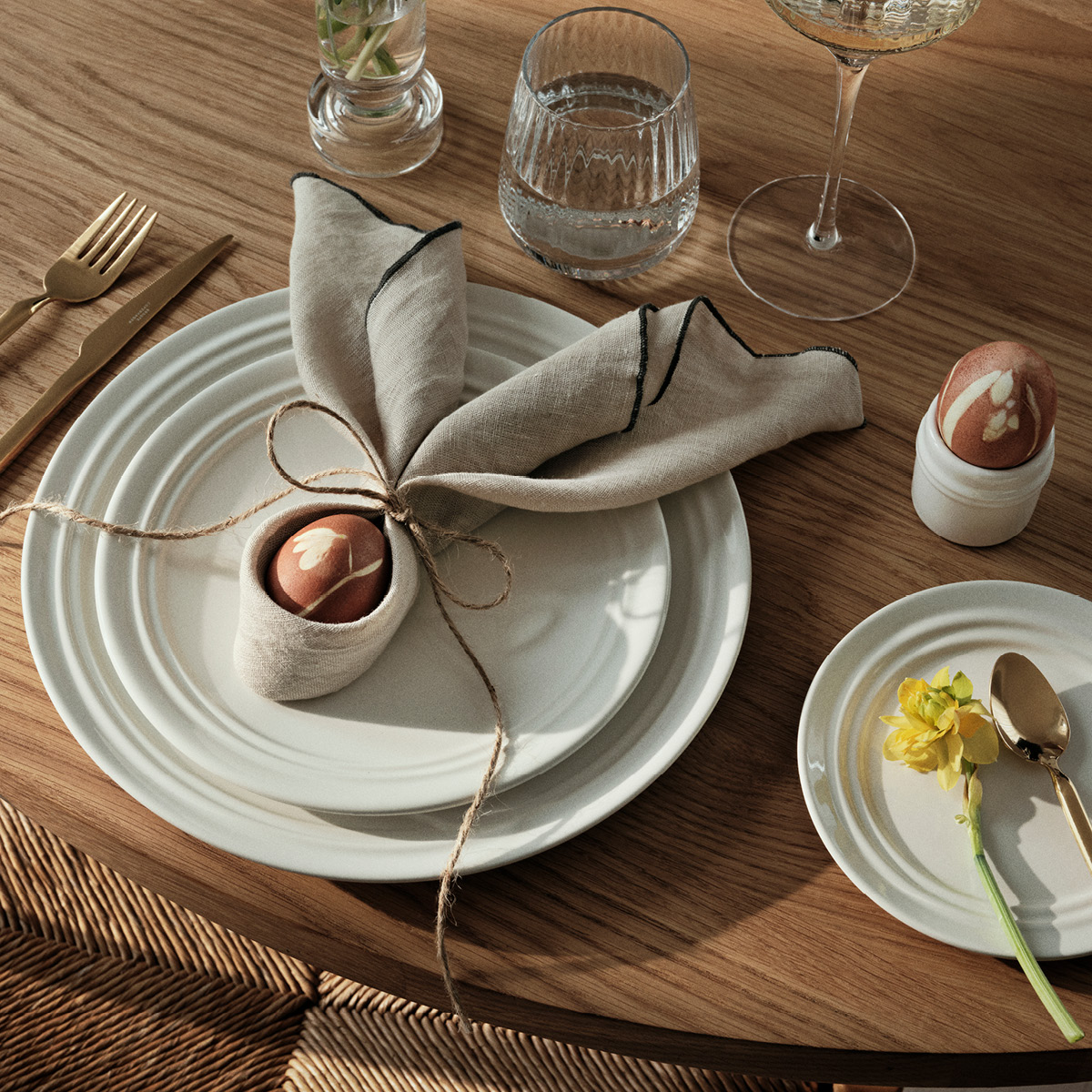 Broste Copenhagen Gracie Tygservett 45x45 cm Naturvit