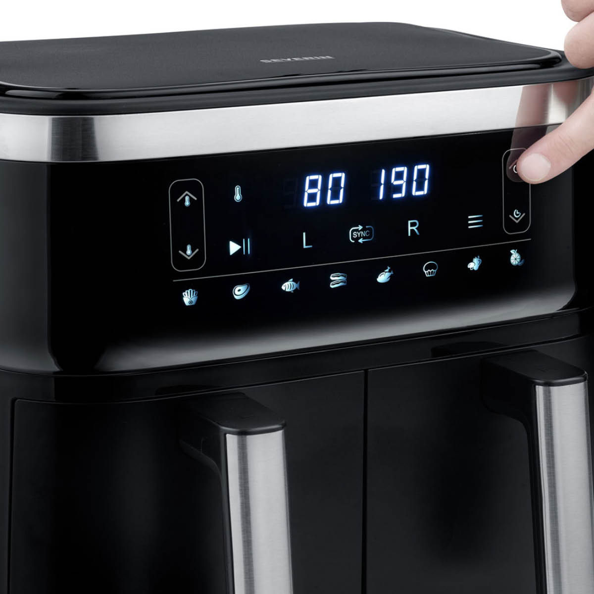 Severin Airfryer dubbel FR2453 2x4 L 2850W svart