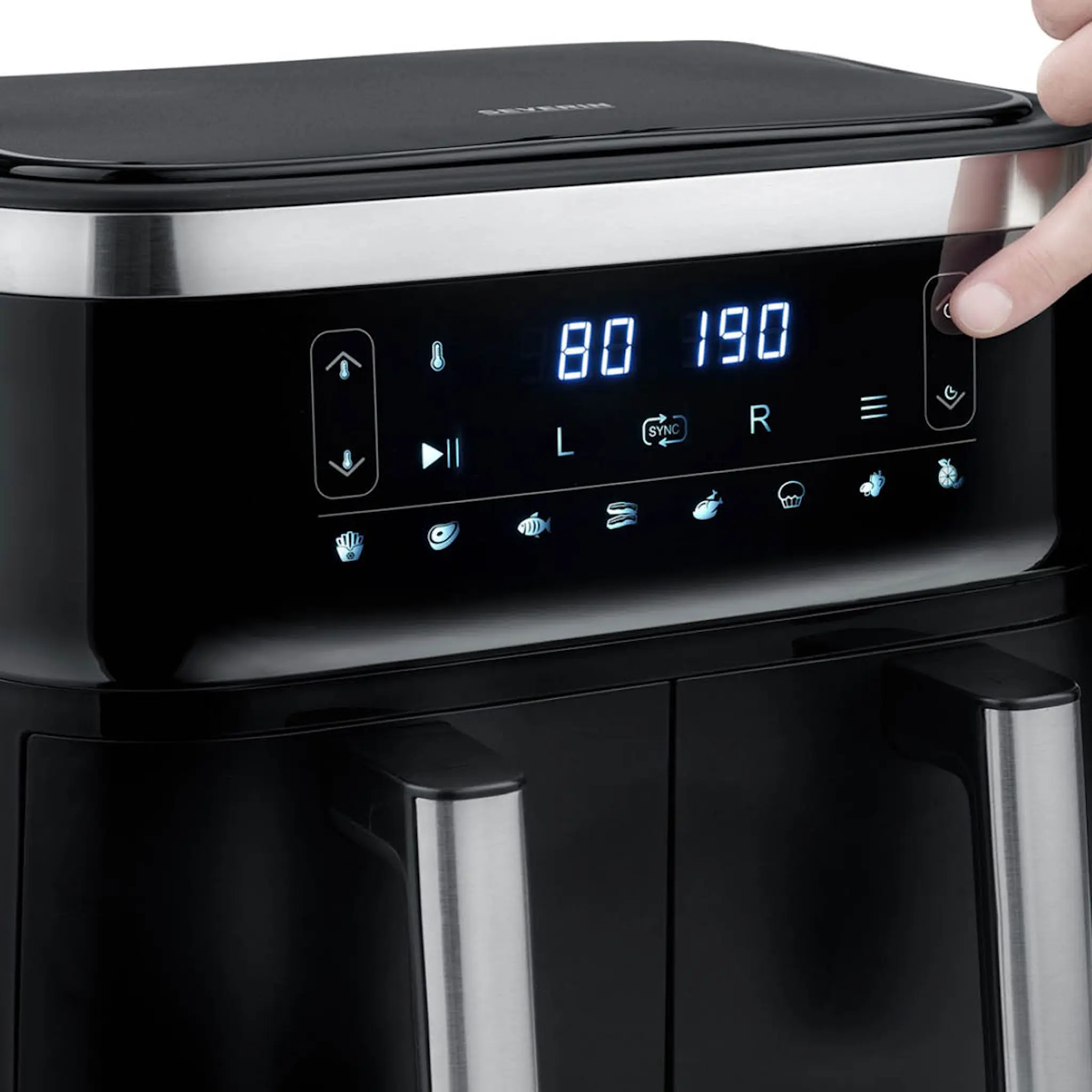 Severin Airfryer dubbel FR2453 2x4 L 2850W svart