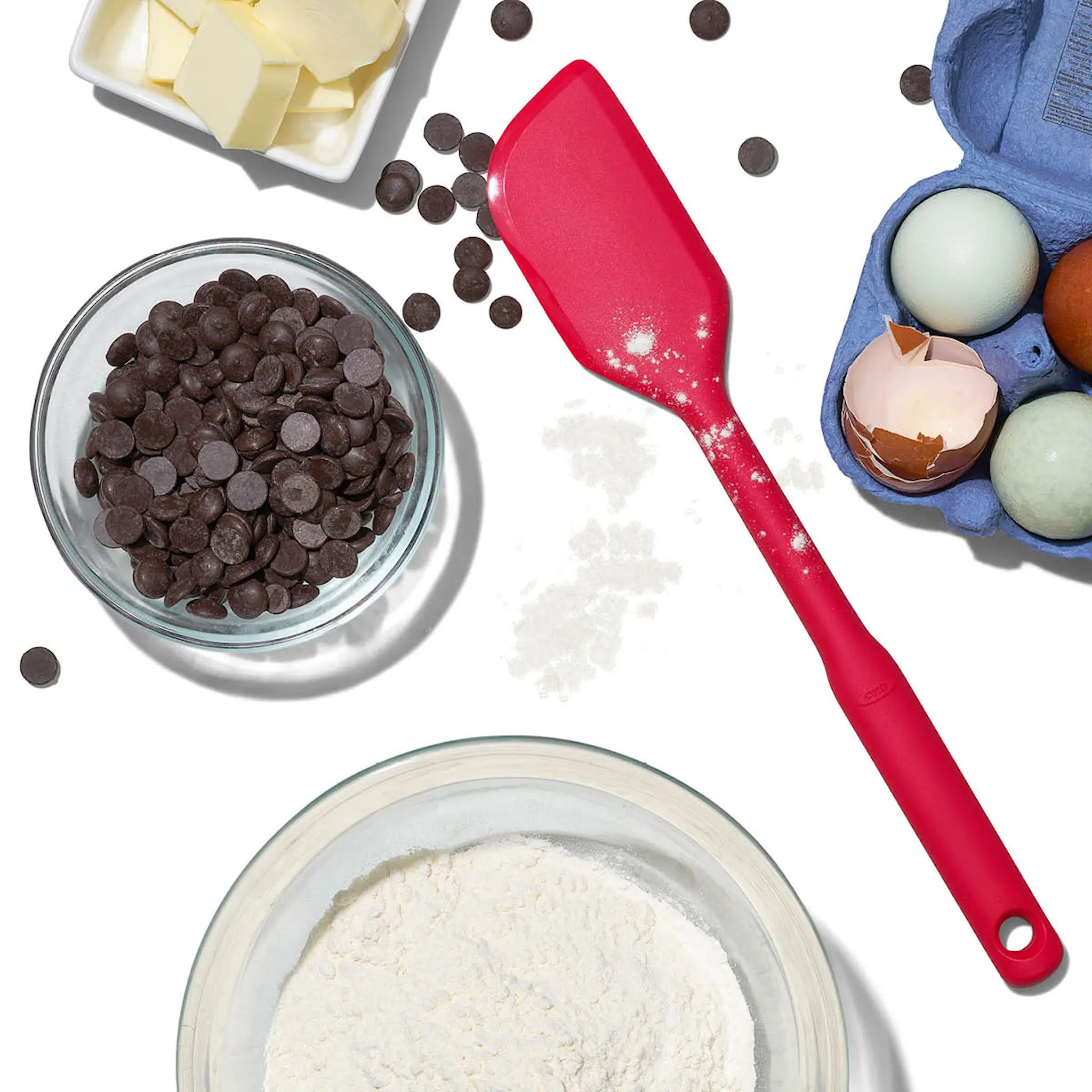 Oxo Silikon deigskrape 32 cm rød