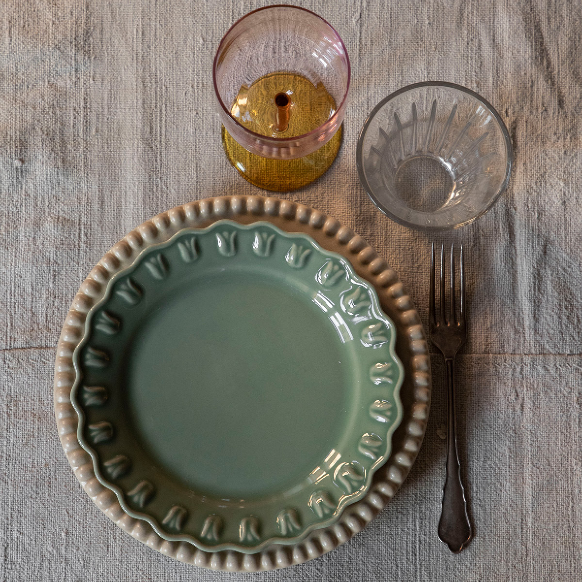 PotteryJo Tulipa Lautanen 20 cm 2 kpl Verona Green