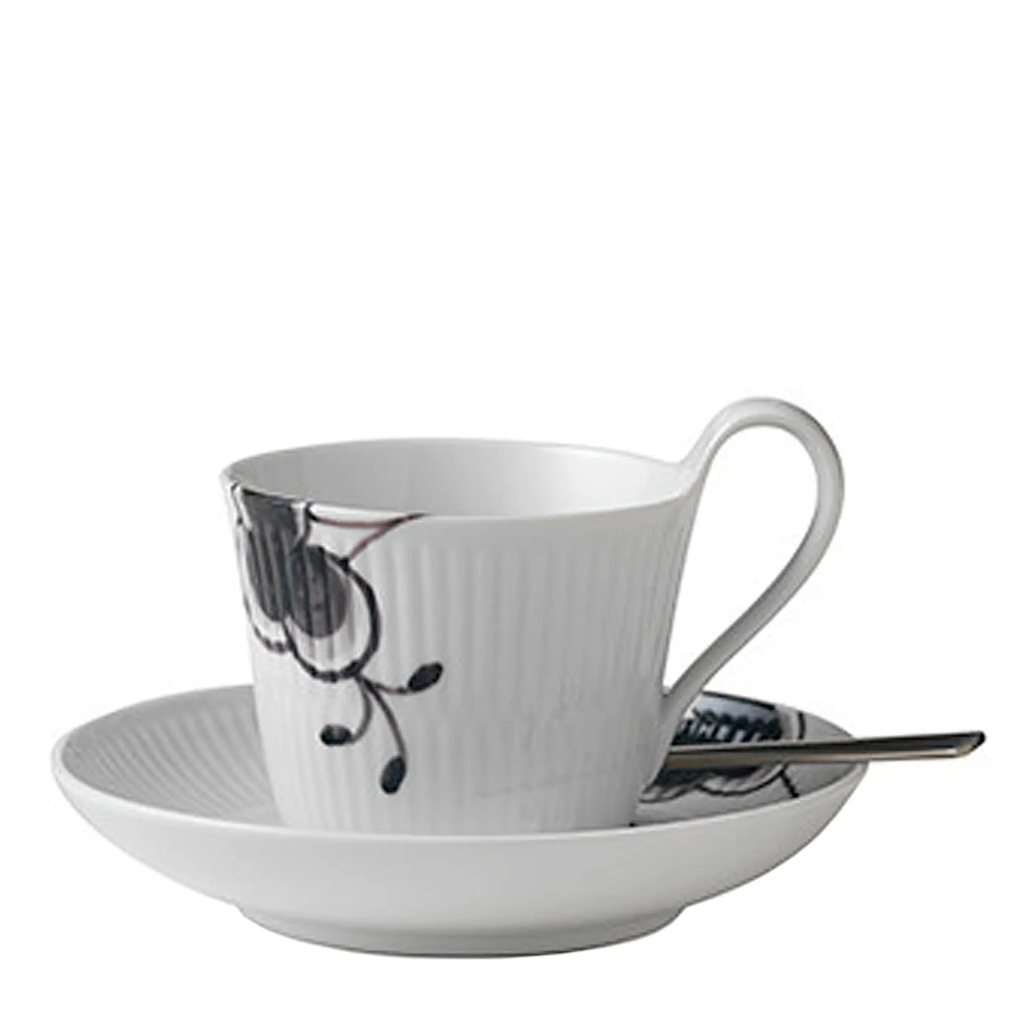 Royal Copenhagen Black Fluted Mega Kopp/Fat 24 cl dekor 2