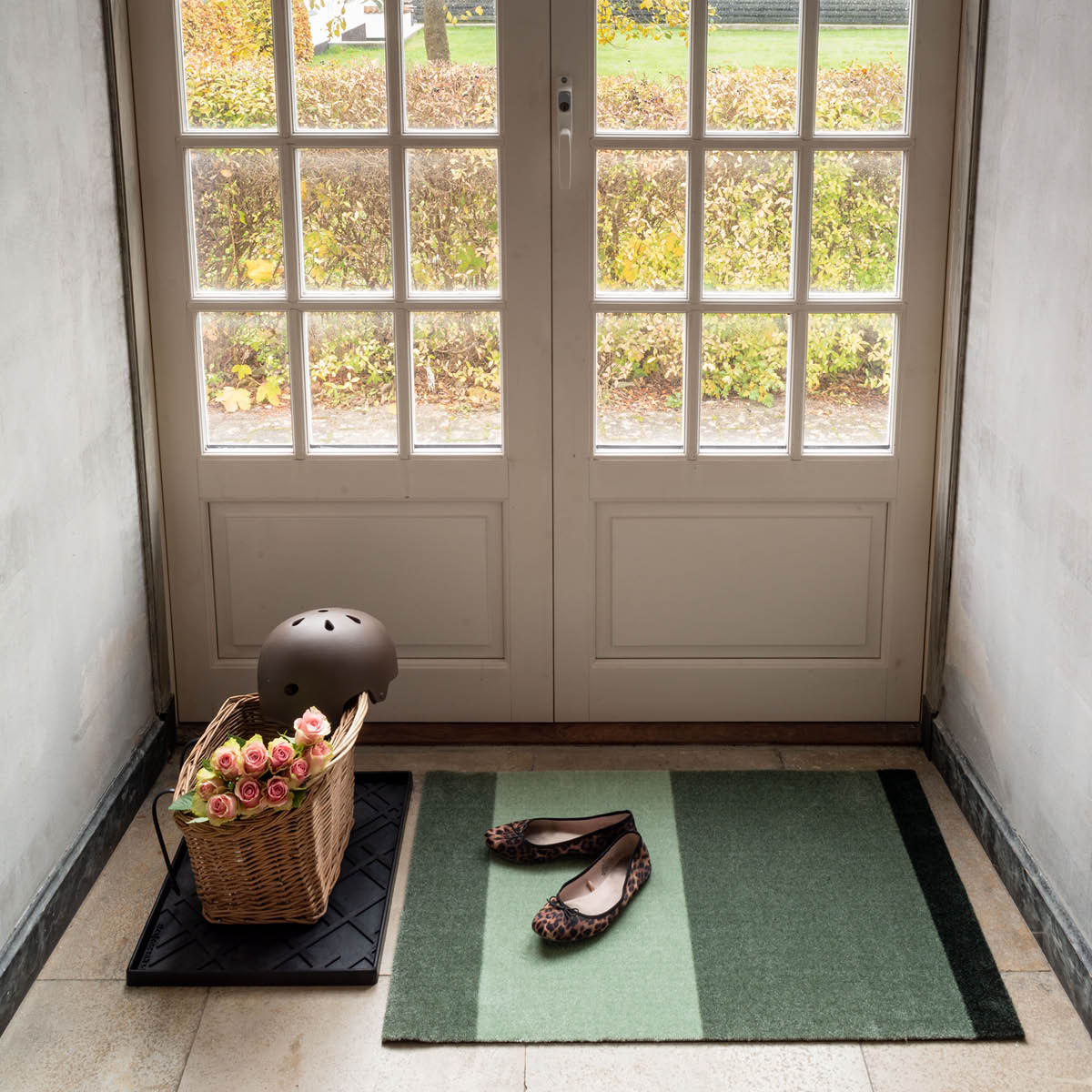 Tica Copenhagen Stripes Horizontally golvmatta 90x60 cm grön