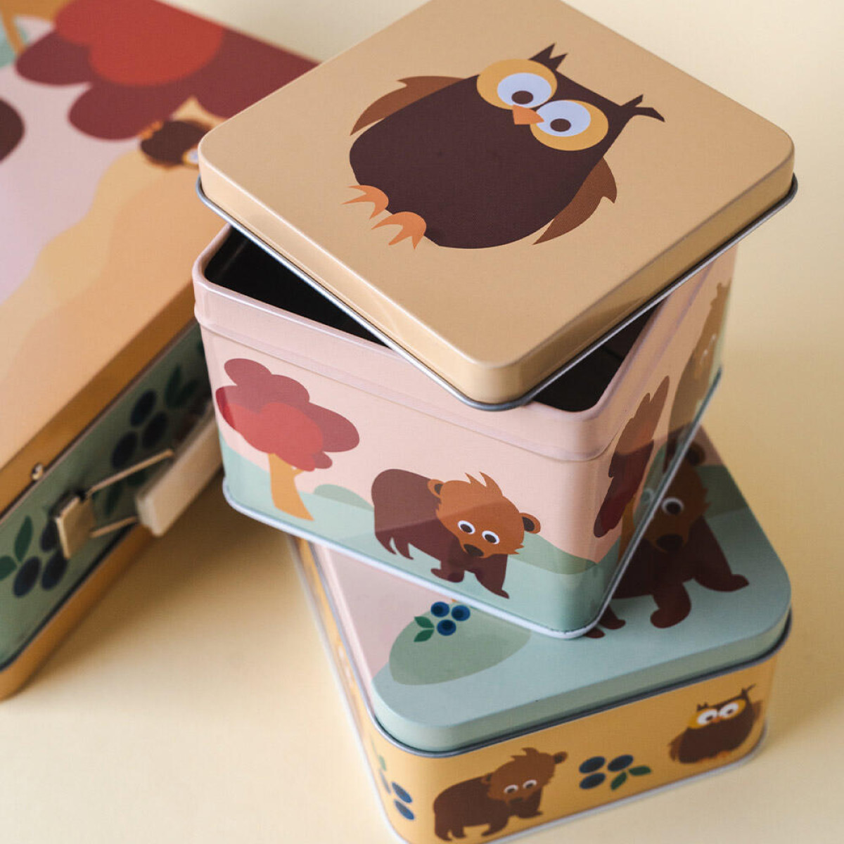 Blafre Skog matlåda / förvaringslåda 10x10 cm grön