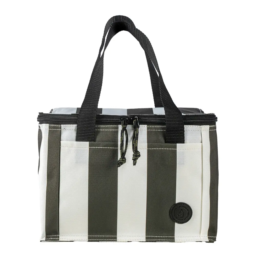 City stripet kjølebag liten rPET grønn/hvit