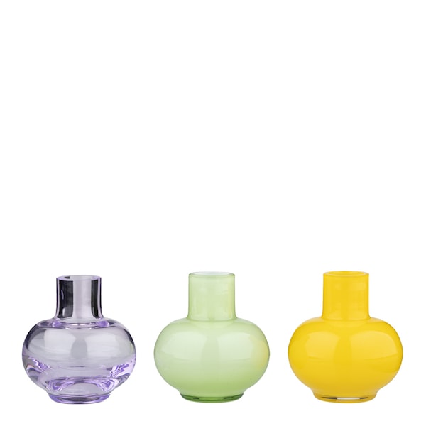 Vases vas 6 cm 3-pack grön/citron/ametist