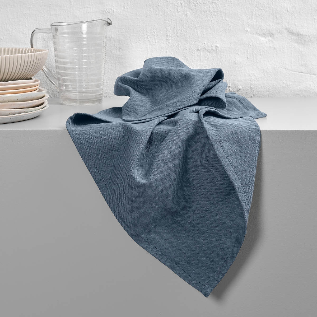 The Organic Company Kökshandduk 53x86 cm gråblå
