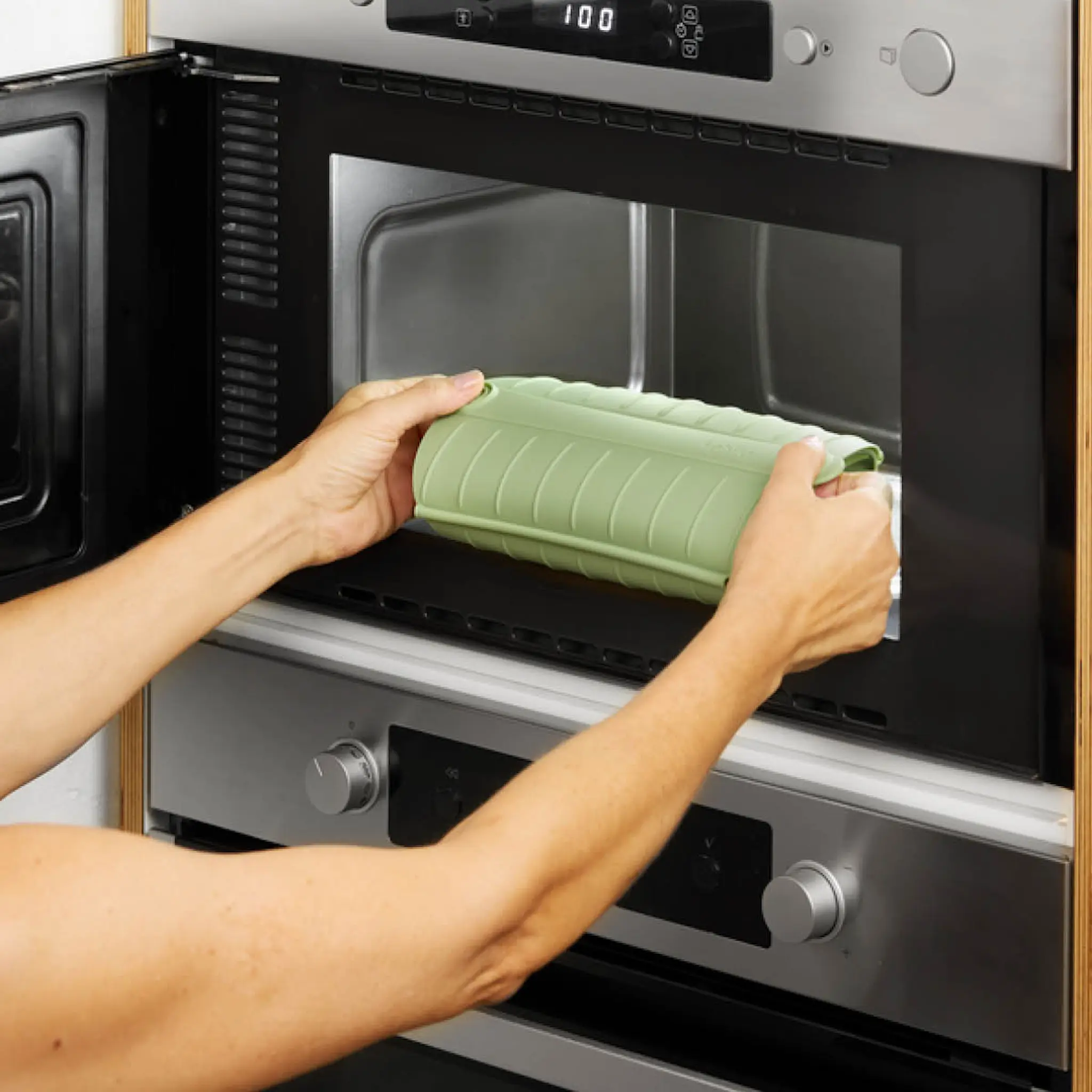 Lékué Ångkokare för mikrovågsugn 2 port. grön