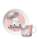 Mumin servisset mugg och assiett Kärlek rosa