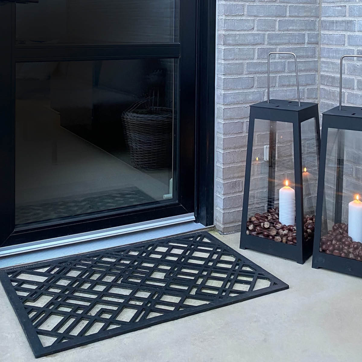 Tica Copenhagen Lines dörrmatta gummi 90x60 cm svart