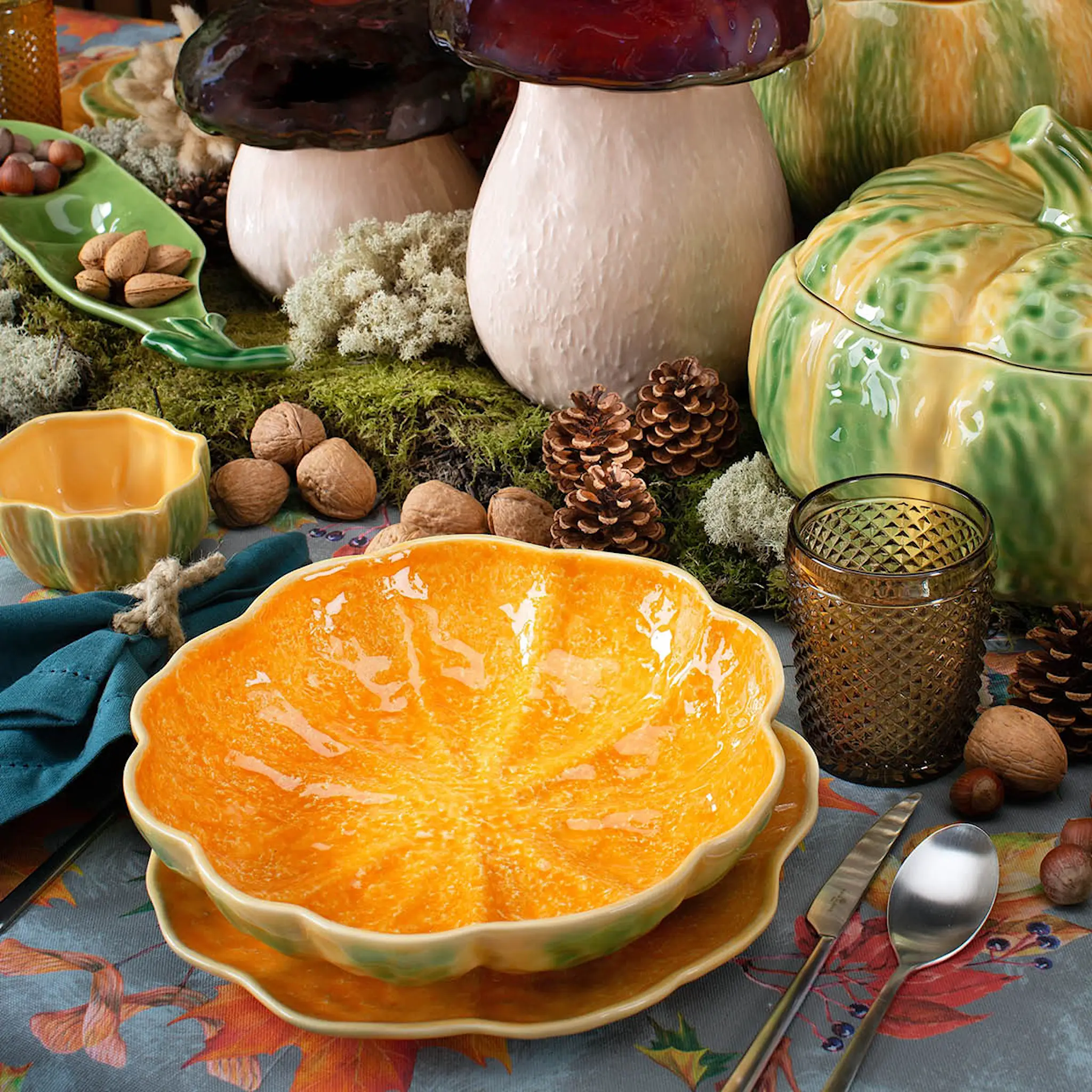 Bordallo Pinheiro Pumpkin tallrik 27,5 cm pumpa orange