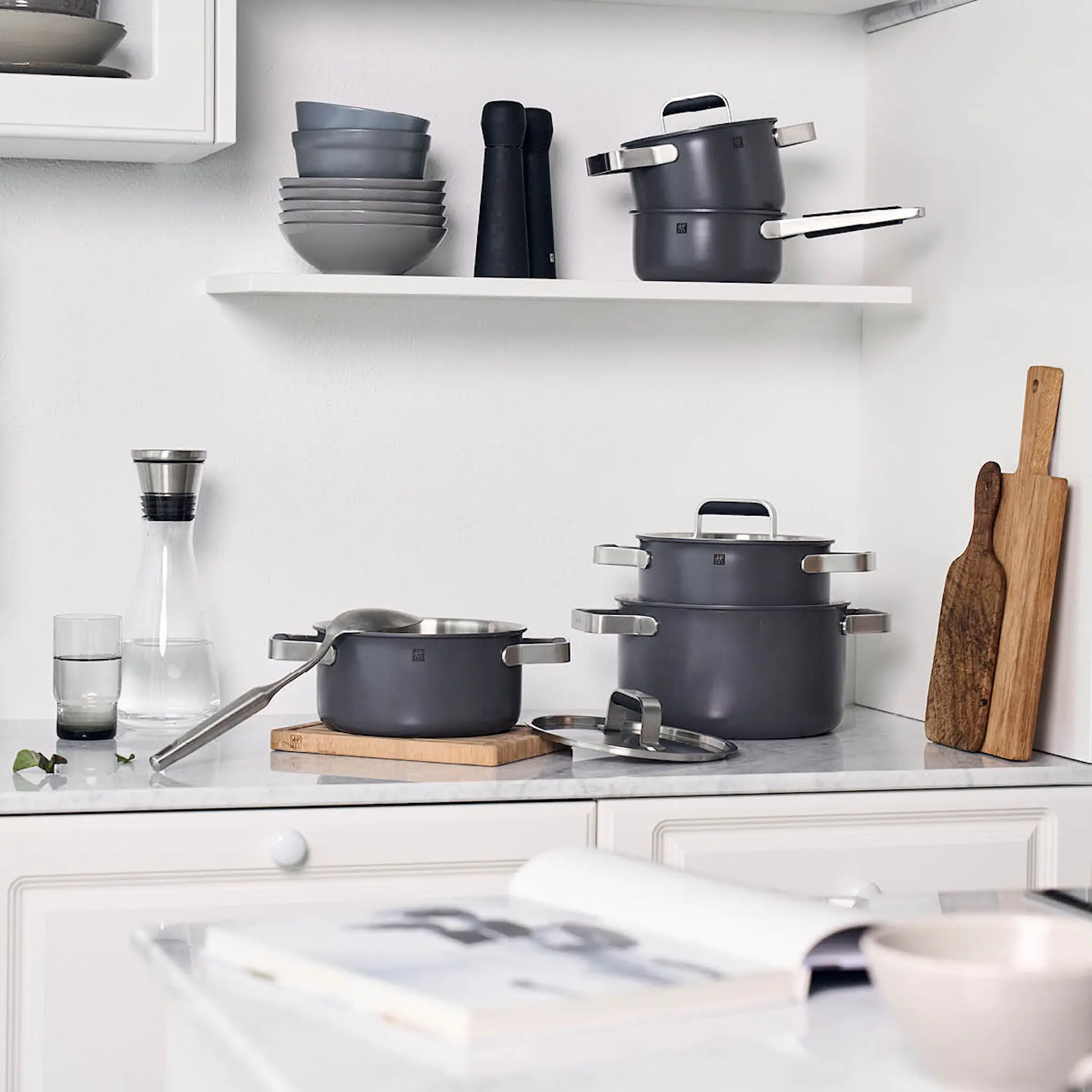 Zwilling Pure grytset 5 delar grå