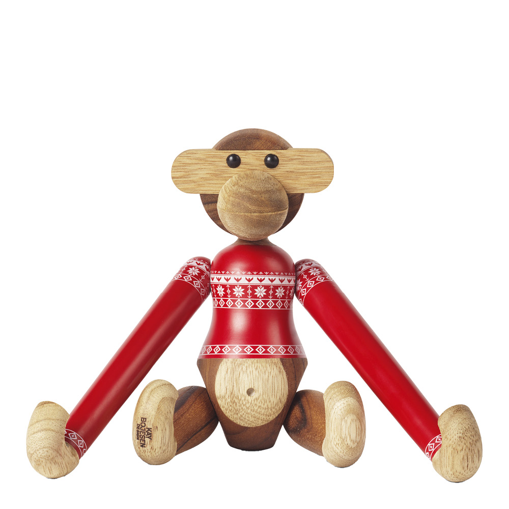 Kay Bojesen Denmark - Puinen Apina joulupaidalla 2024 18,5 cm Tiikki/Limba