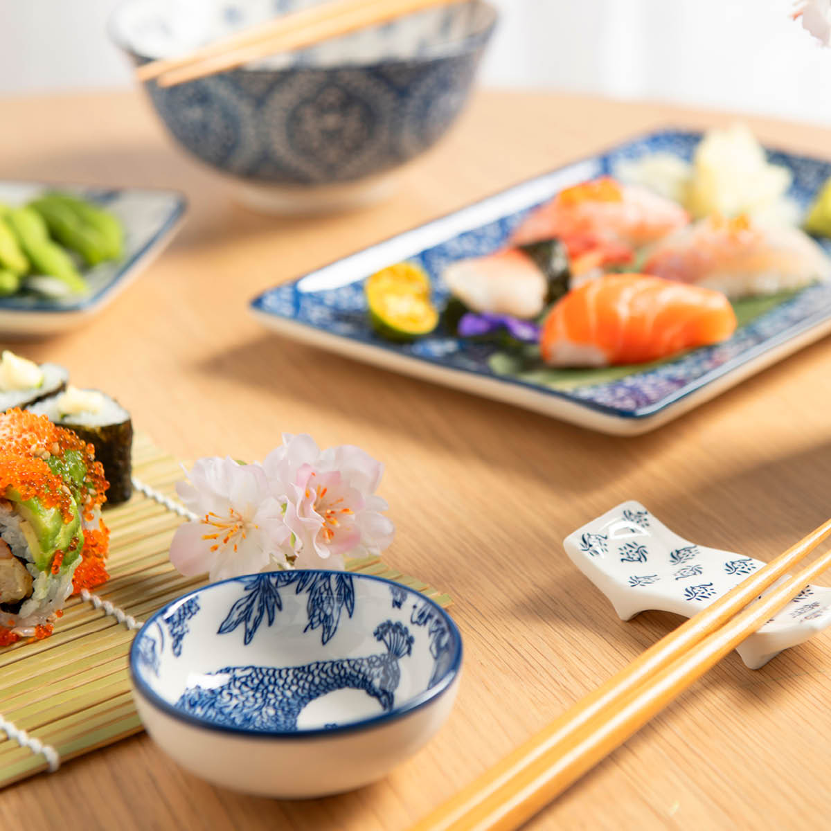 Stiernholm Sakura skål 7,5 cm 7,5 cl hvit/blå