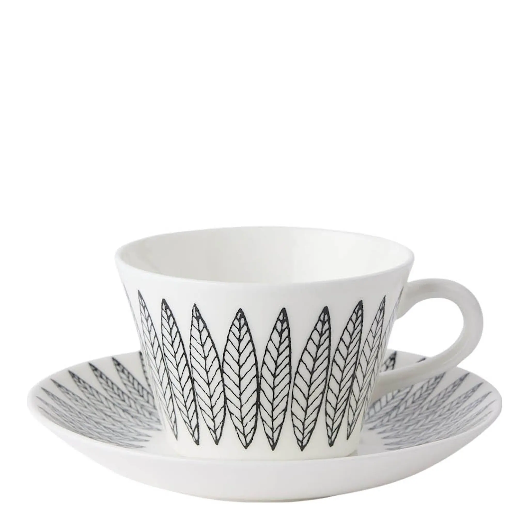 Gustafsberg Salix Svart kaffekopp med skål 15 cl
