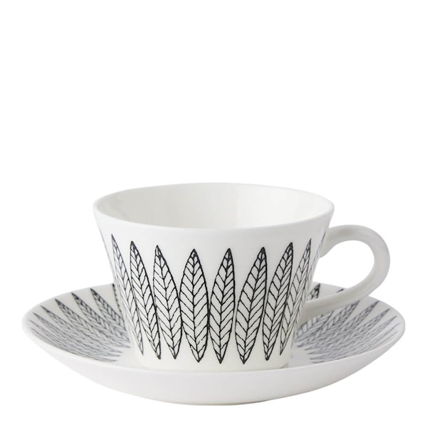 Salix Svart kaffekopp med fat 15 cl