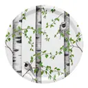 Björkdungen runt serveringsbricka 31 cm offwhite/grön
