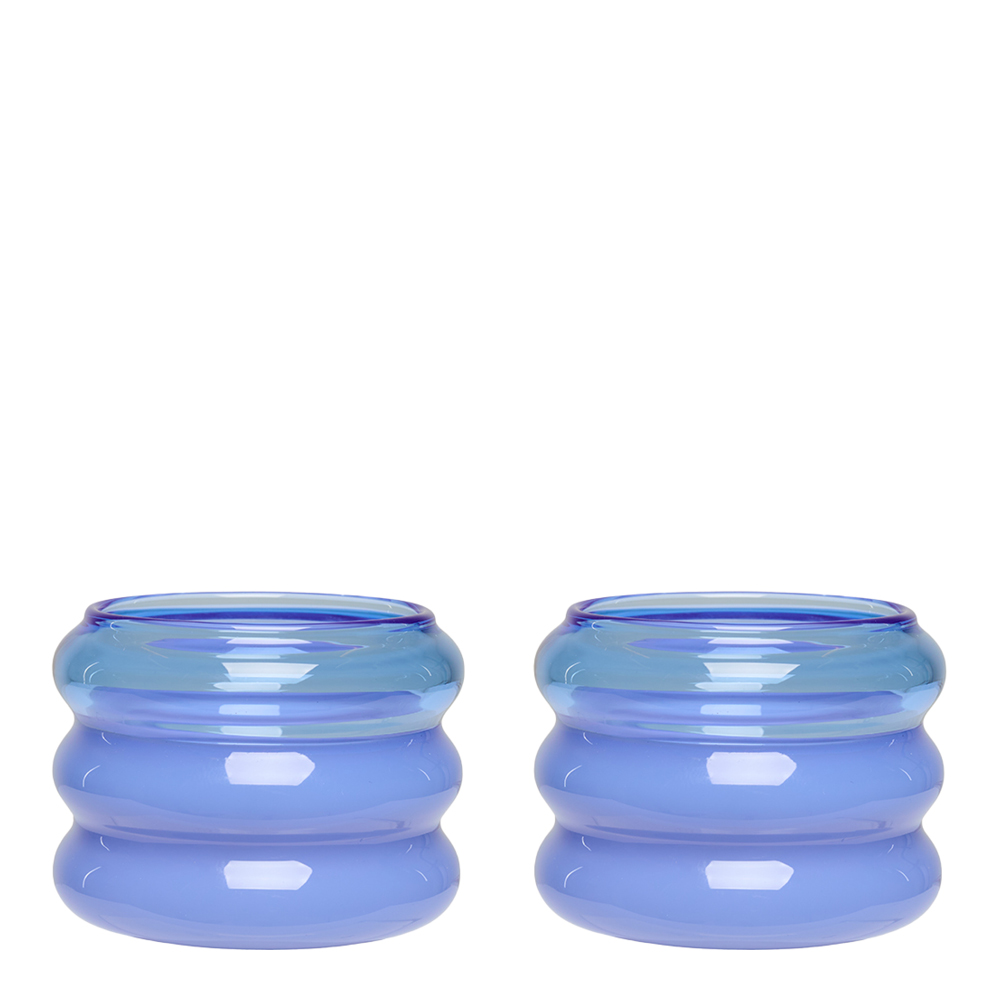 Design Letters - Bubble. Kynttilälyhty 5,6 cm 2 kpl Blue/Milky blue