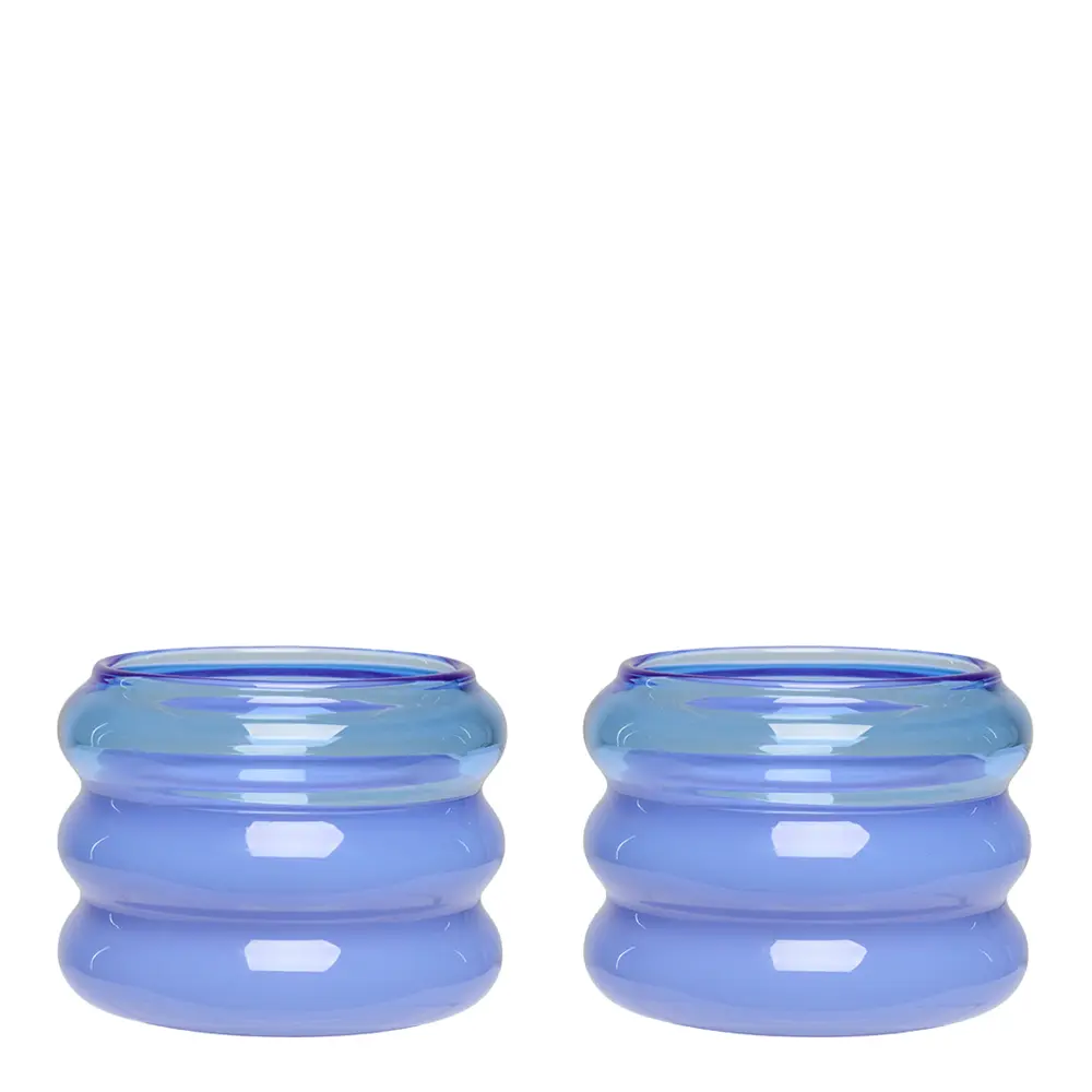 Bubble. Kynttilälyhty 5,6 cm 2 kpl Blue/Milky blue