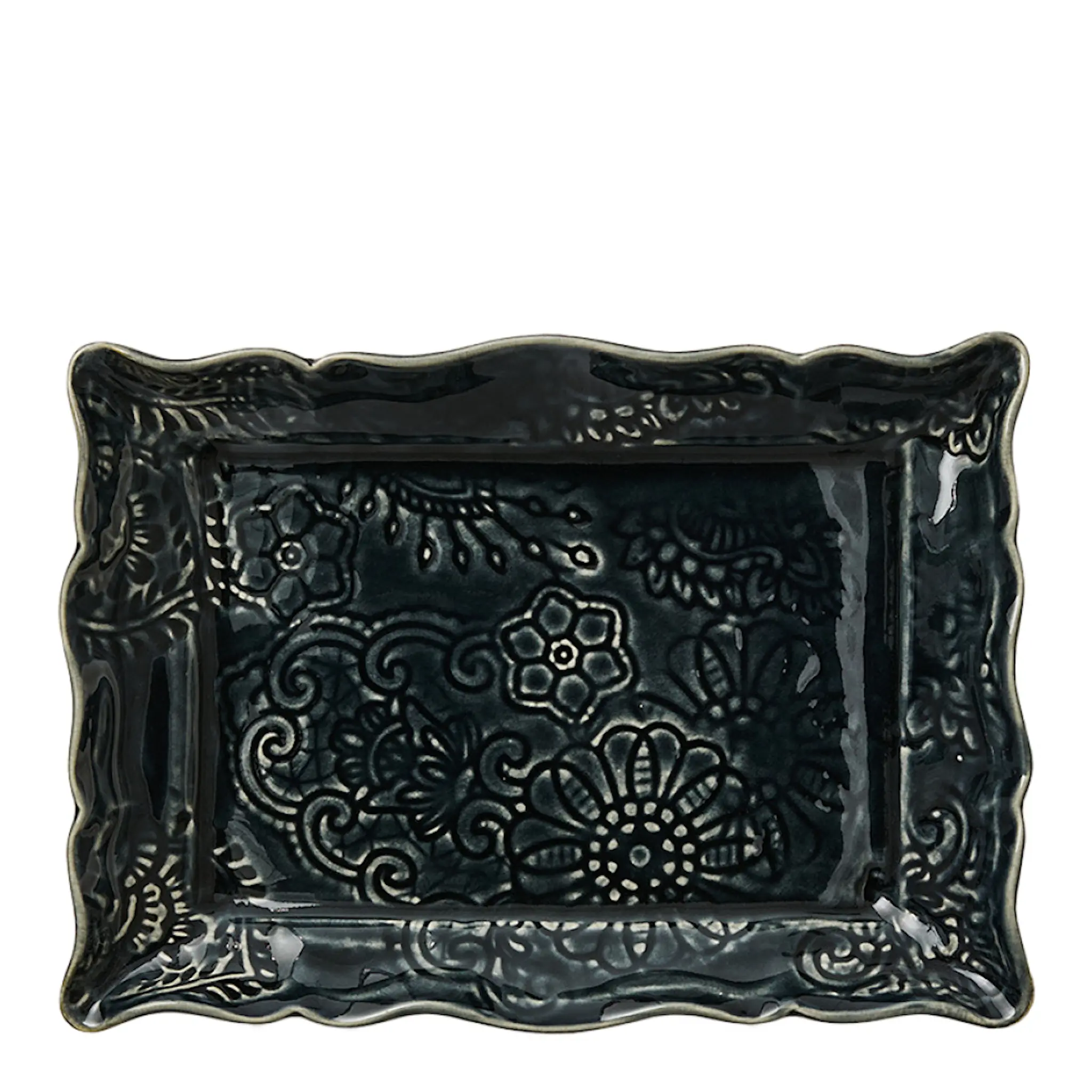 Sthål Arabesque assiett 19x13cm thunder