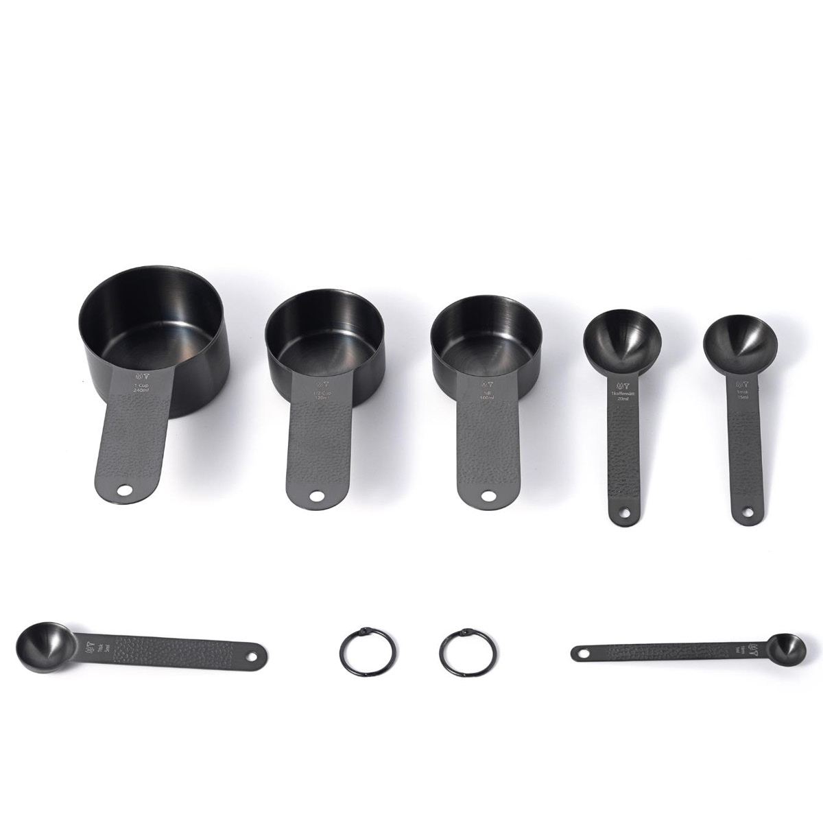 Vargen & Thor Frost måleskje 7 deler 18 cm svart