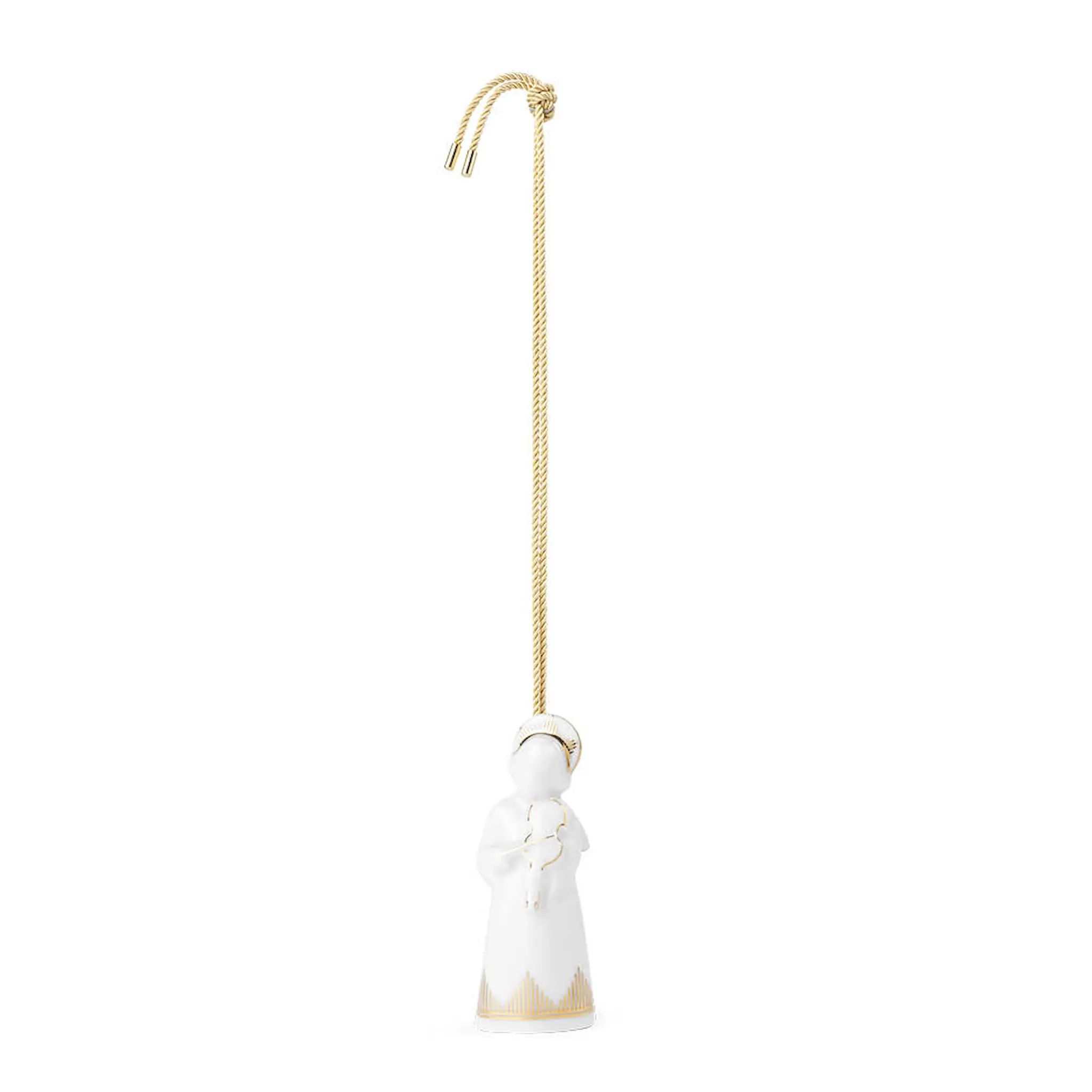 Royal Copenhagen Juleengel med fiolin 9,5 cm hvit/gull