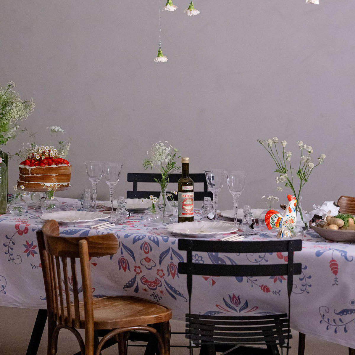 Ekelund Torplyckan duk 145x300 cm blå