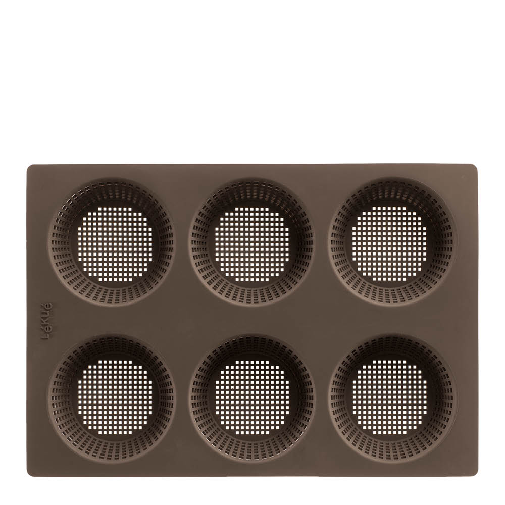 Lékué Silikonform för frallor 6 hål brun