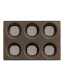 Silikonform för frallor 6 hål brun
