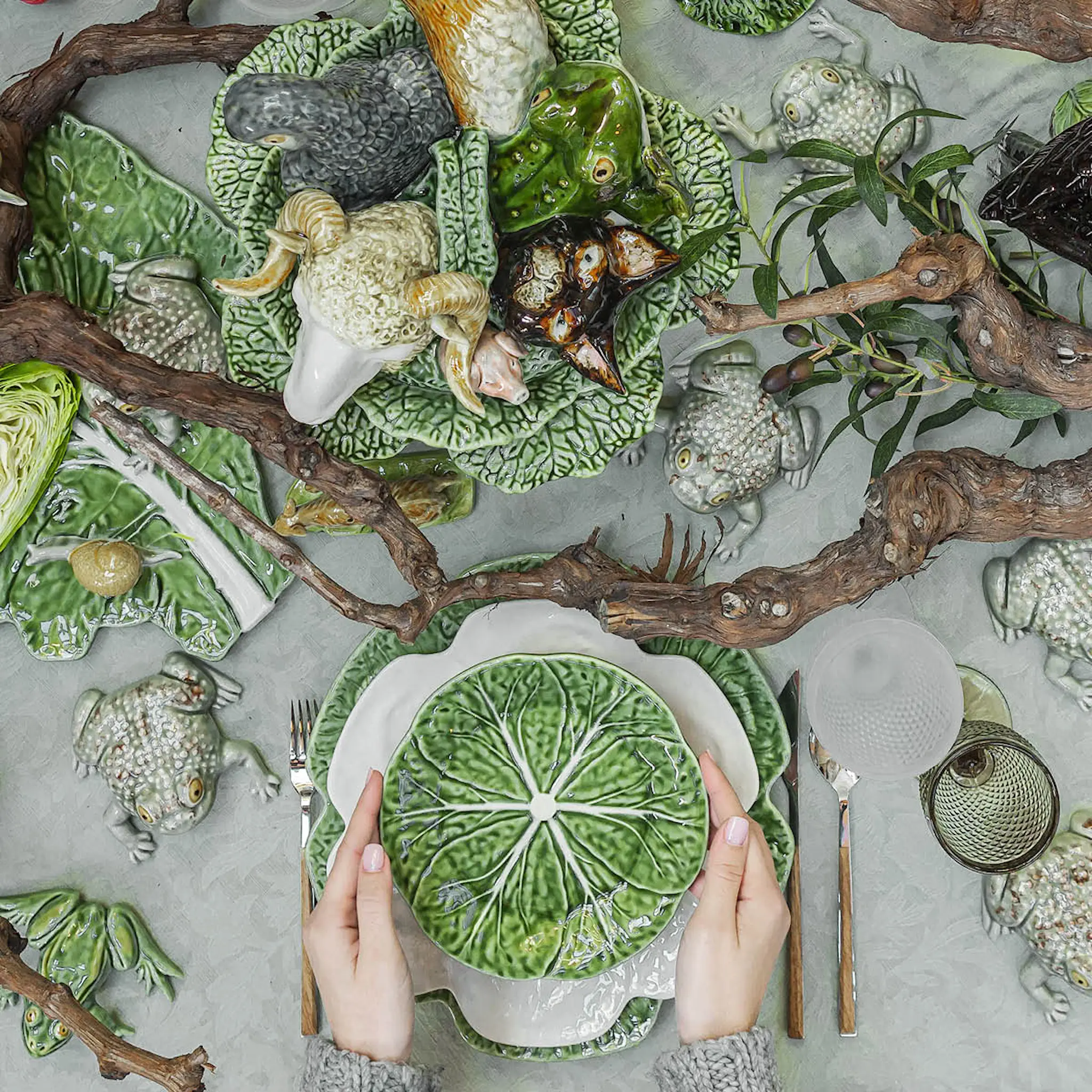 Bordallo Pinheiro Cabbage skål 12 cm 20 cl kålblad grønn