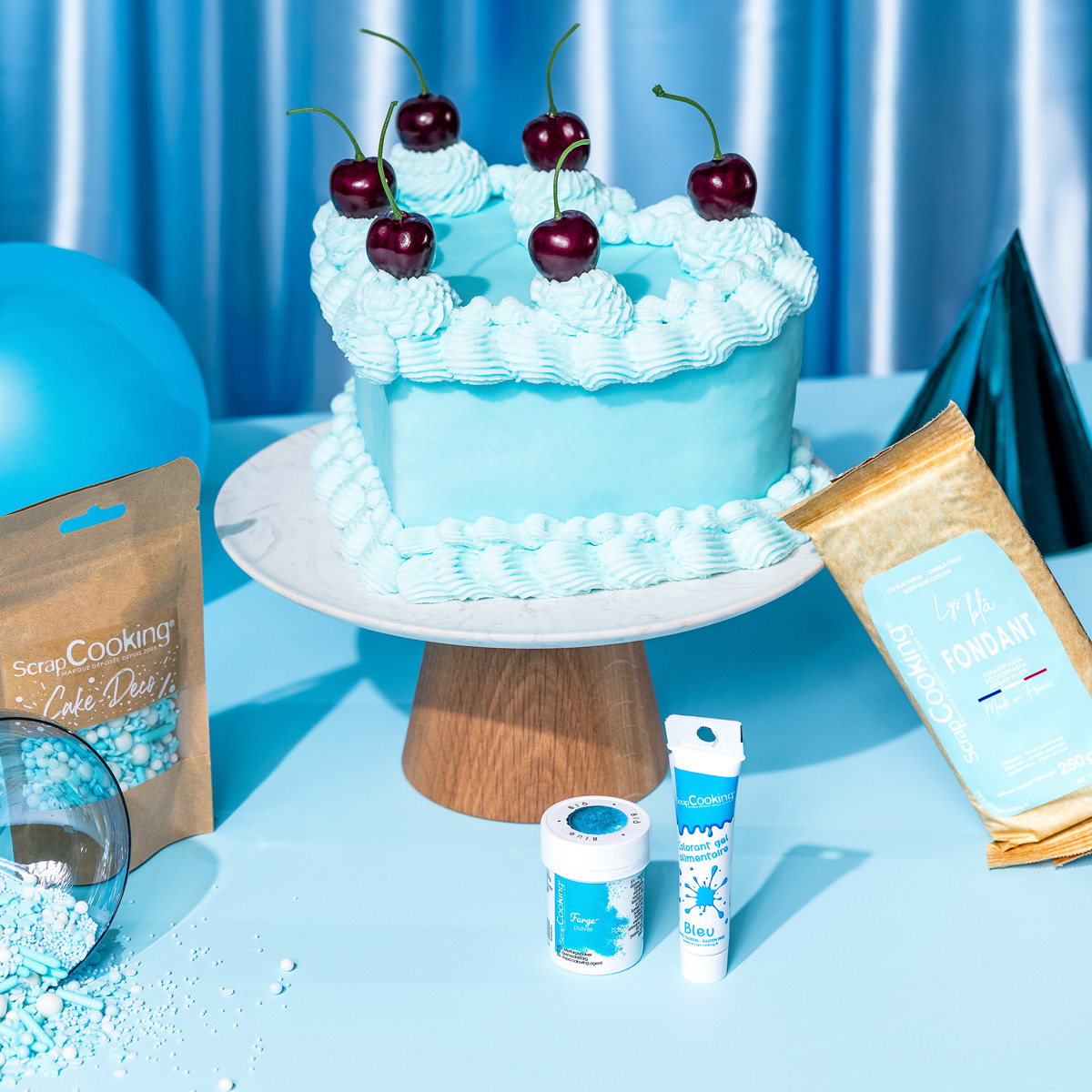 ScrapCooking Sockerpasta 250 g ljusblå