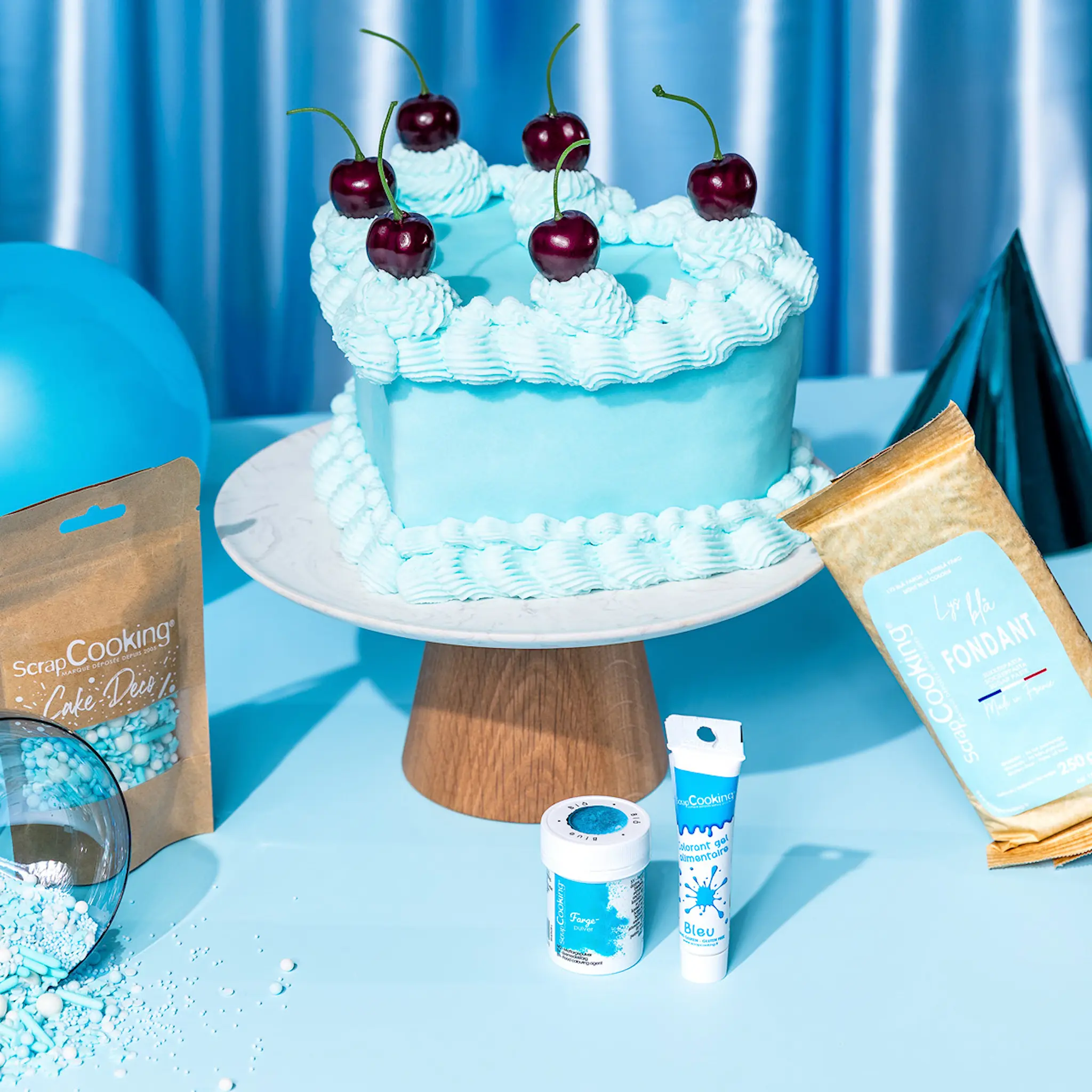 ScrapCooking Sockerpasta 250 g ljusblå