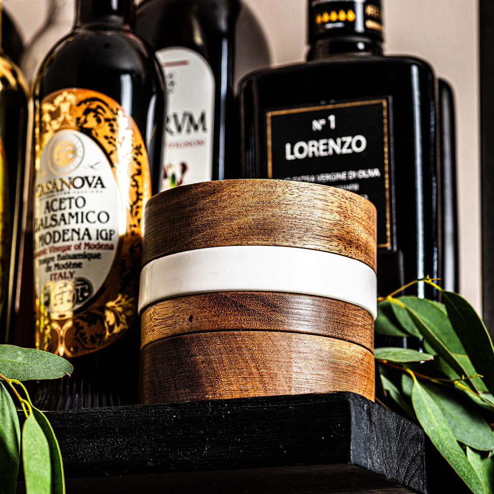 Style De Vie Tarjoilusetti öljylle/voille/mausteille 3 osaa Valkoinen/Akaasia