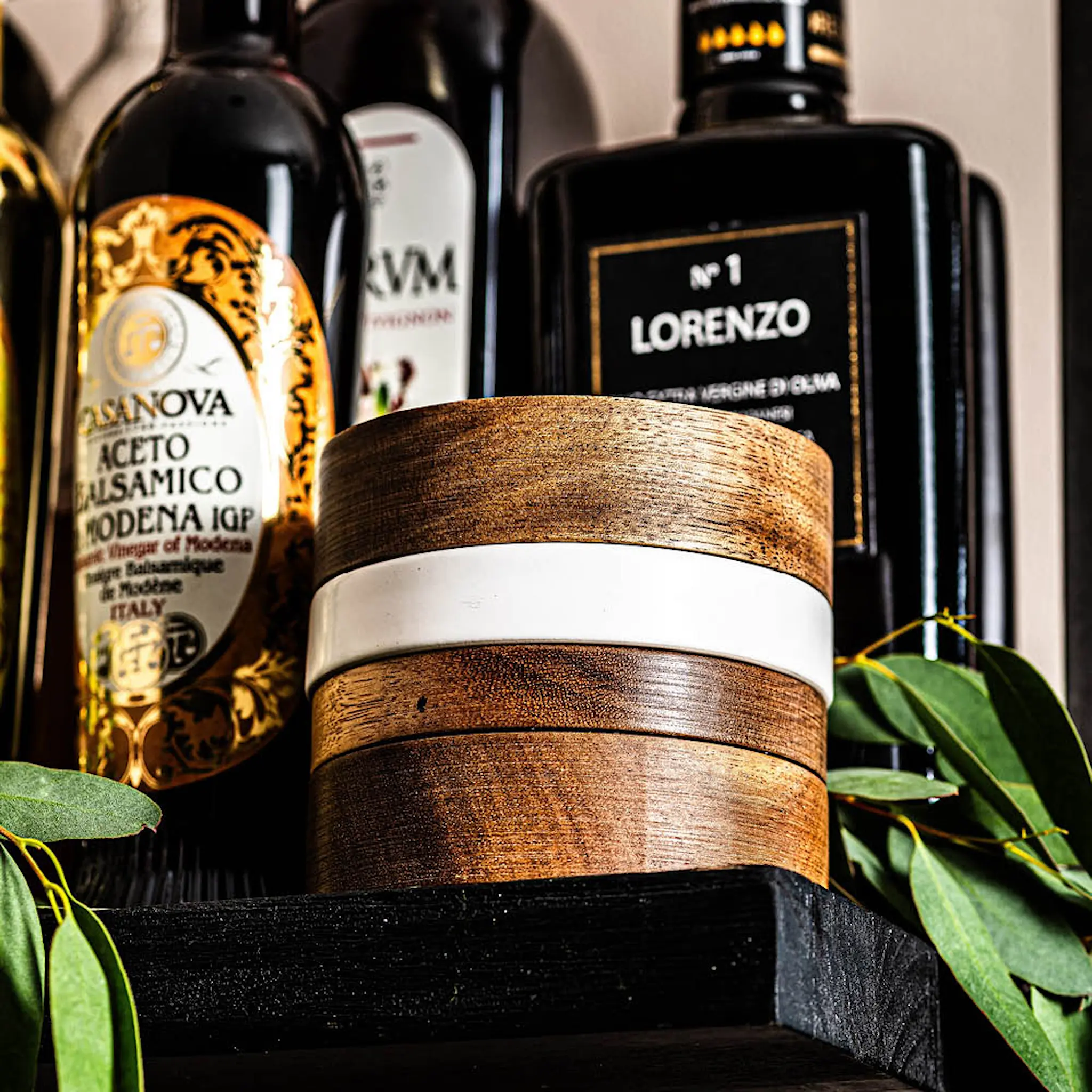 Style De Vie Tarjoilusetti öljylle/voille/mausteille 3 osaa Valkoinen/Akaasia