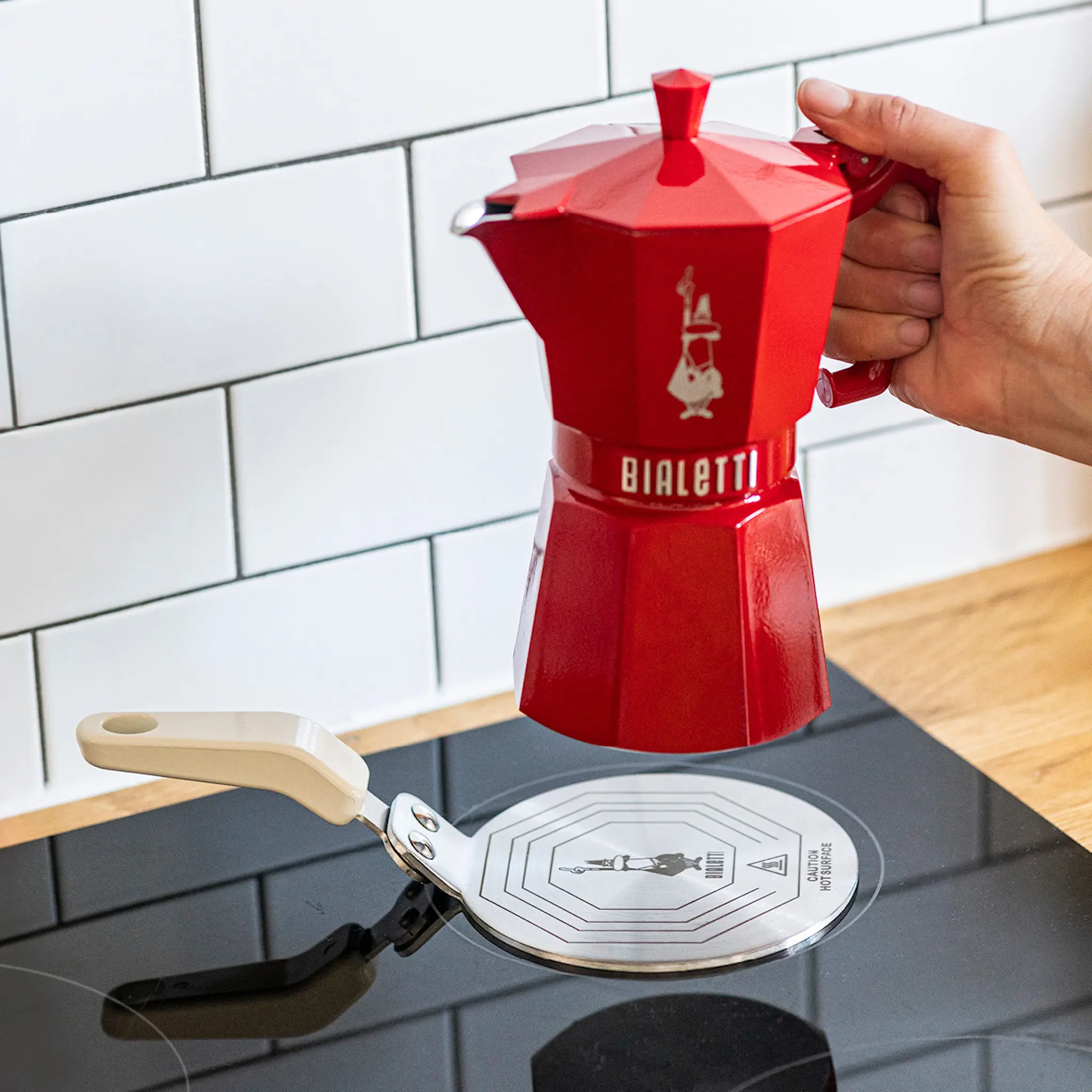 Bialetti Exclusive mokabryggare 3-koppar 13 cl röd