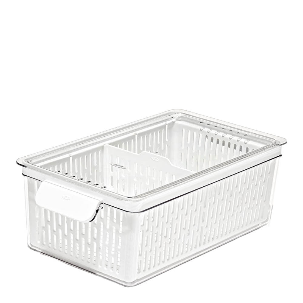 Oxo - Säilytyslaatikko jääkaappiin 32x12 cm Kirkas/Valkoinen