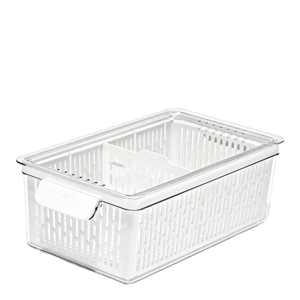 Säilytyslaatikko jääkaappiin 32x12 cm Kirkas/Valkoinen