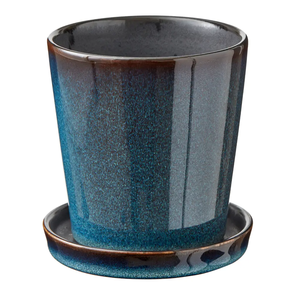 Skjuler Kukkaruukku 10 cm Tummansininen/Musta