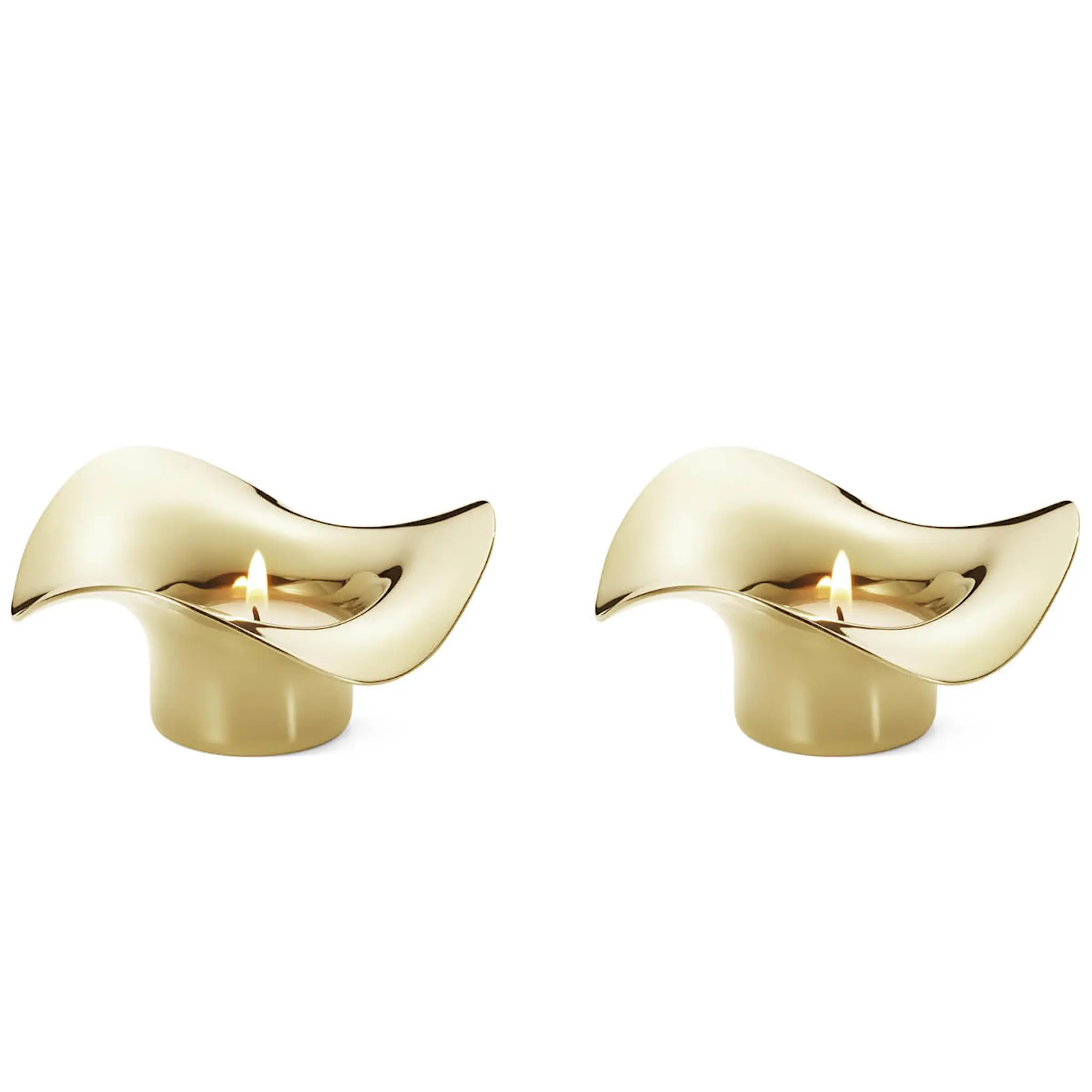 Georg Jensen Cobra Värmeljushållare 4,3 cm 2-pack Guldpläterade