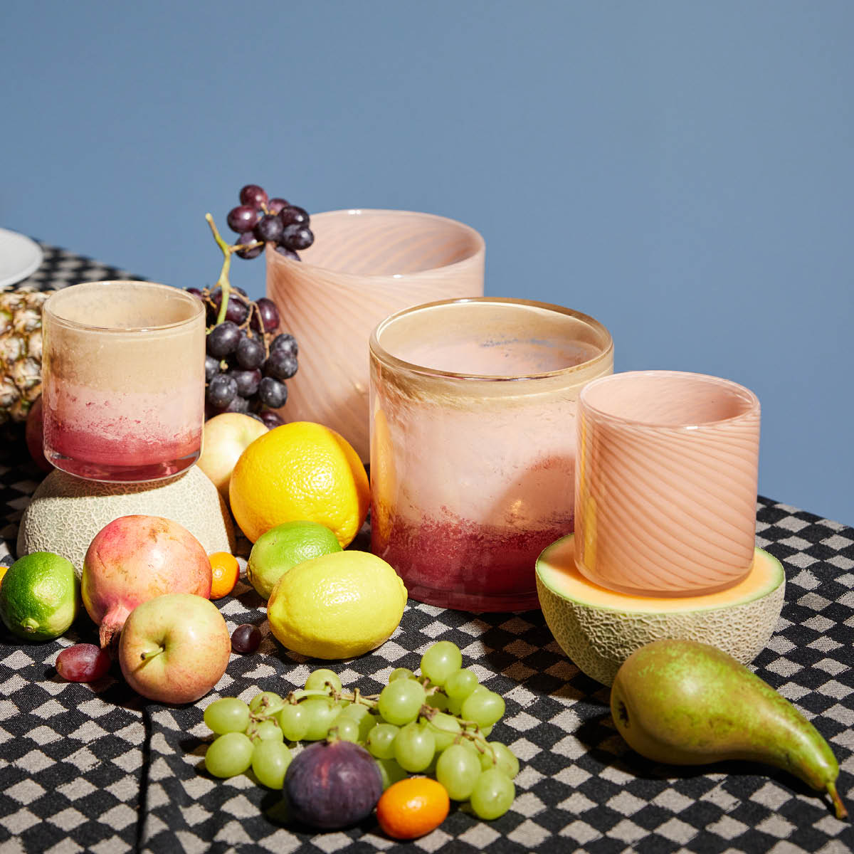 ByOn Calore Ljuslykta 10x10 cm Rosa/Beige/Bordeaux