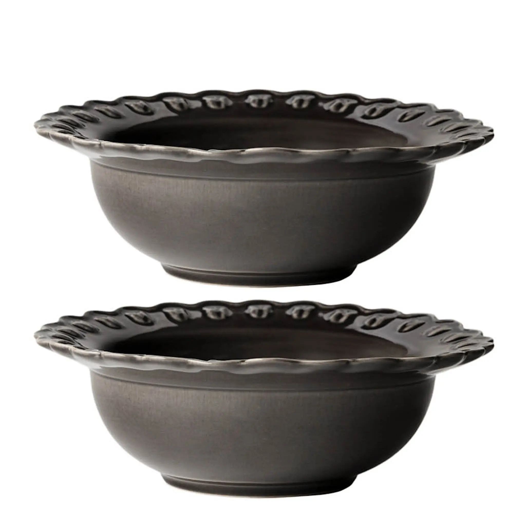 PotteryJo Tulipa djup tallrik 17 cm 2-pack almost black