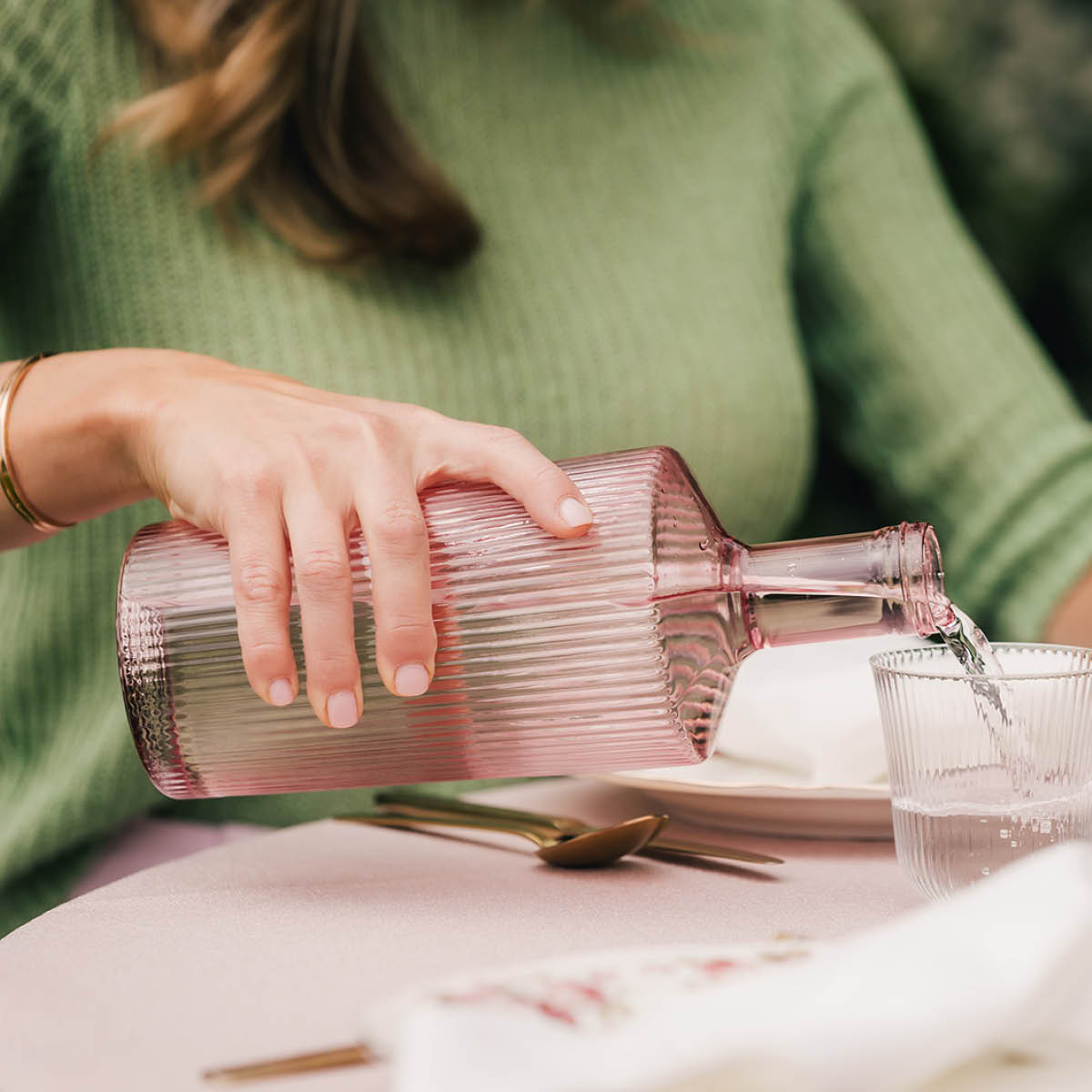 Paveau Ribbed Elegance gåvoset Pink 3 delar rosa