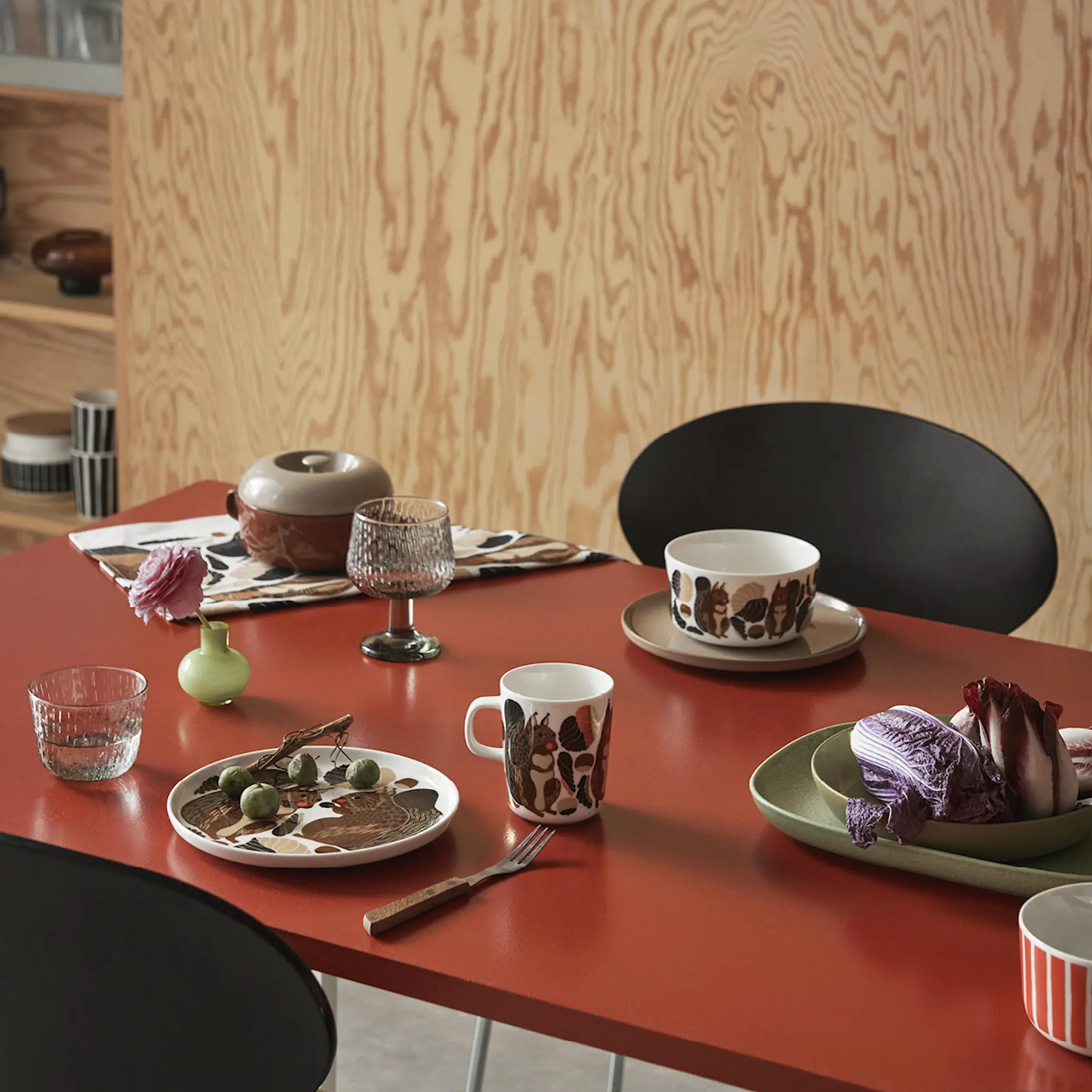 Marimekko Kurre mugg 25 cl vit/brun/grön