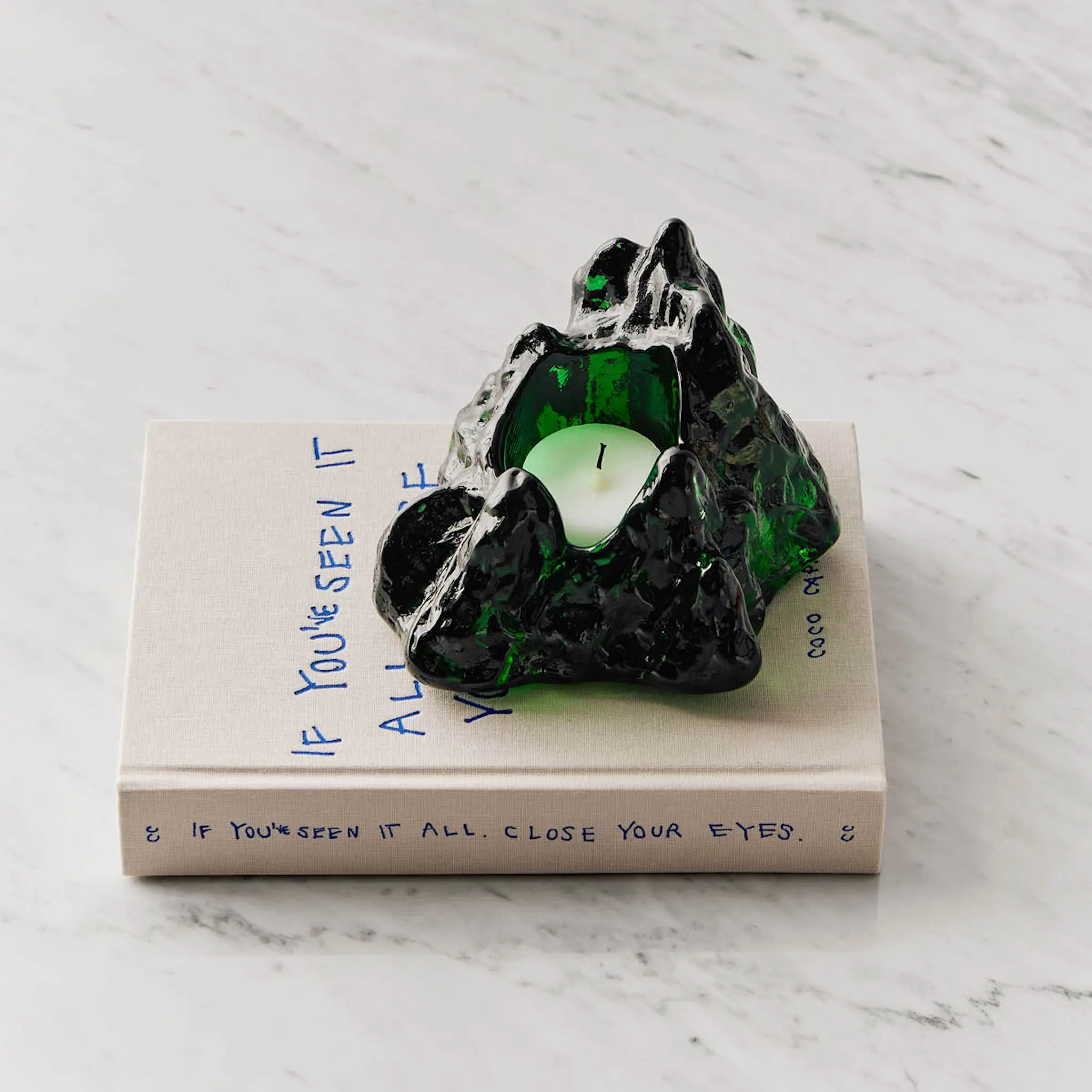 Kosta Boda Sunflower lyslykt 11,5 cm emerald green