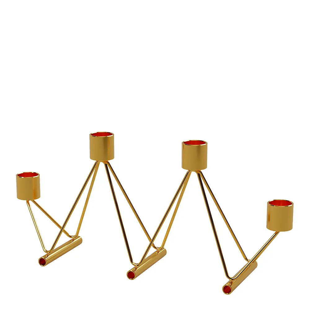 Vinkel Kynttilänjalka 4 kynttilää Messinki